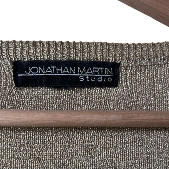 Women's JONATHAN MARTIN Studio Gold V-Neck Cardigan Spring Autumn Top L. - Picture 3 of 9